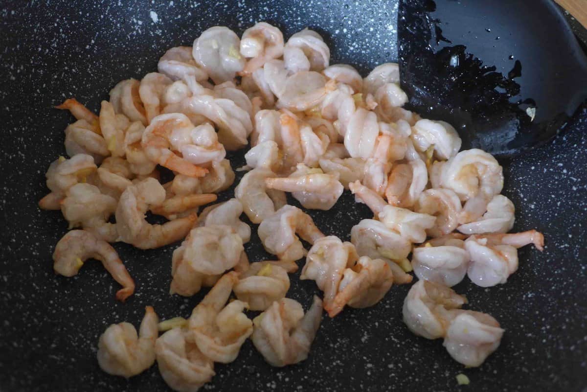 frying shrimp.