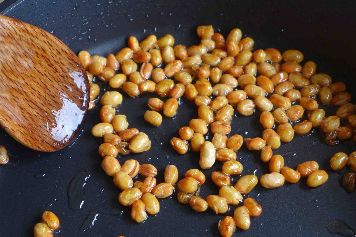 frying soybeans.