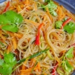 glass noodles salad with vegetables.