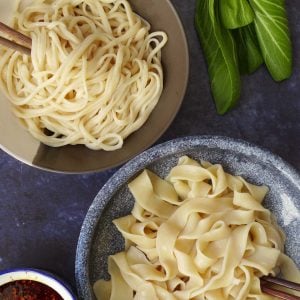 Two bowl of plain hand-pulled noodles