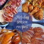 Four dishes: smoked chicken, five spice chicken, Peking duck and Char Siu ribs.