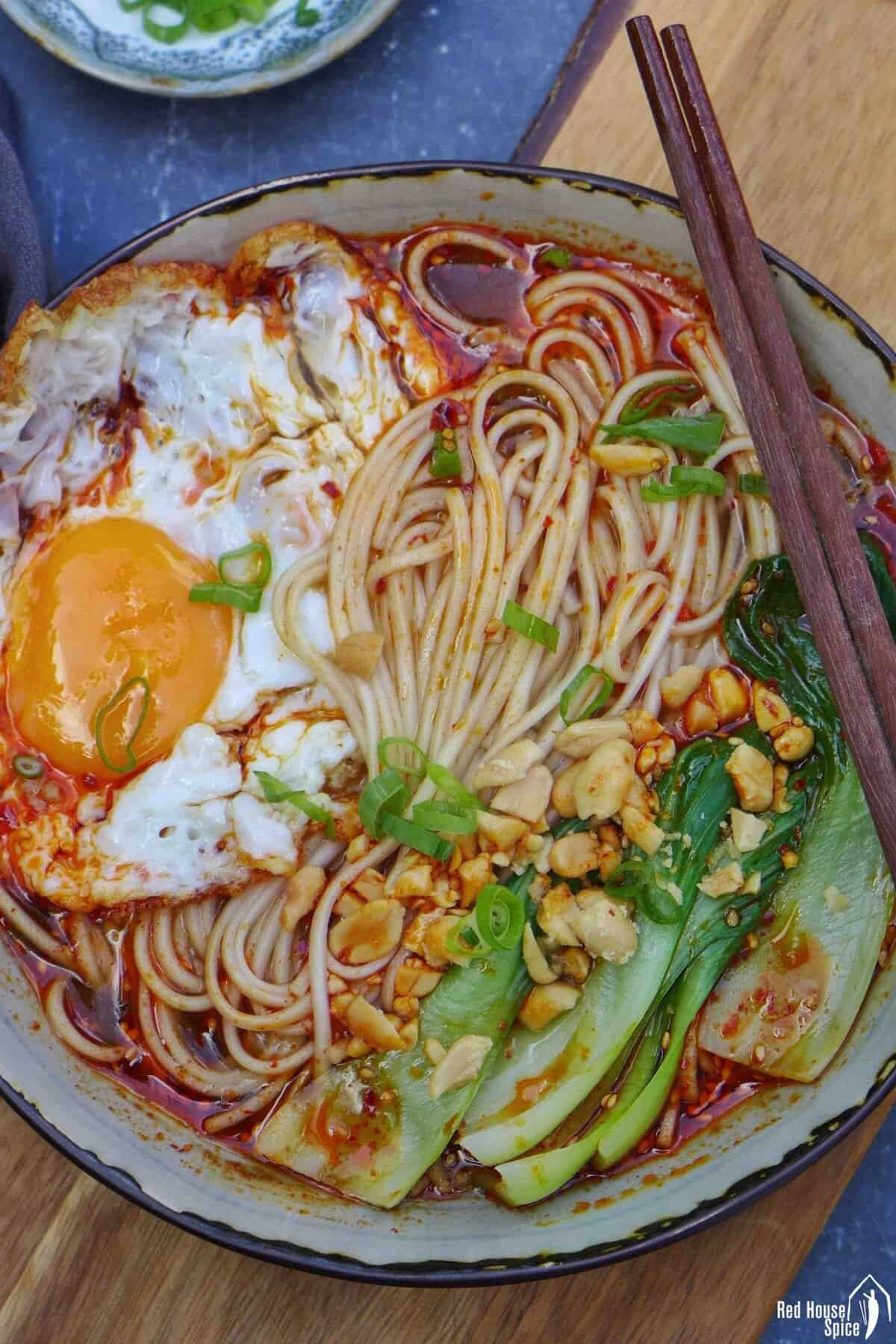 a bowl of hot and sour noodles.