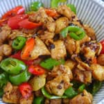 Hunan chicken in a plate.