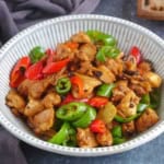 Hunan chicken in a plate.