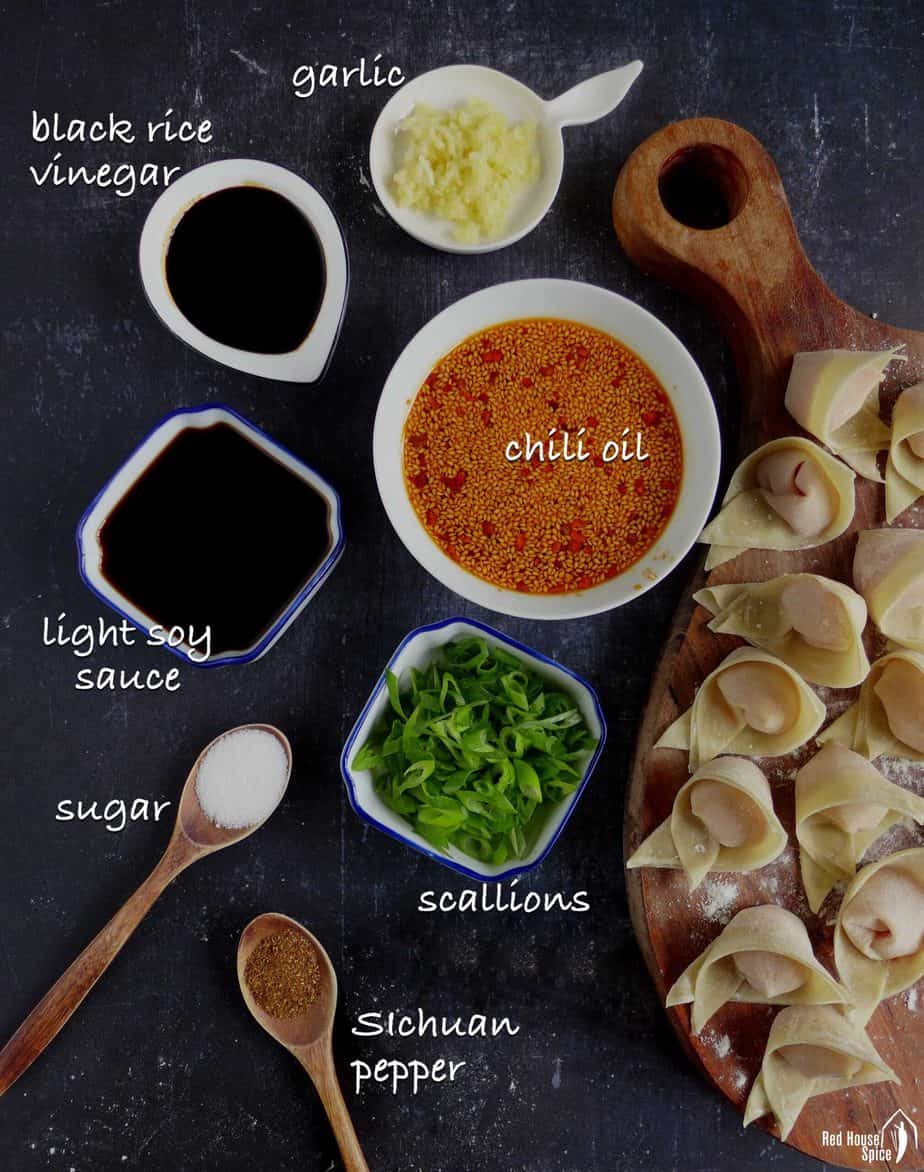 Ingredients for making Sichuan spicy wonton