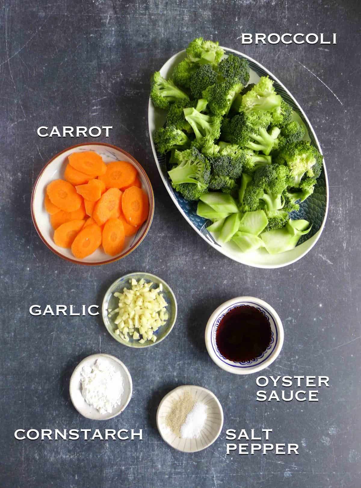 ingredients for making broccoli stir-fry.