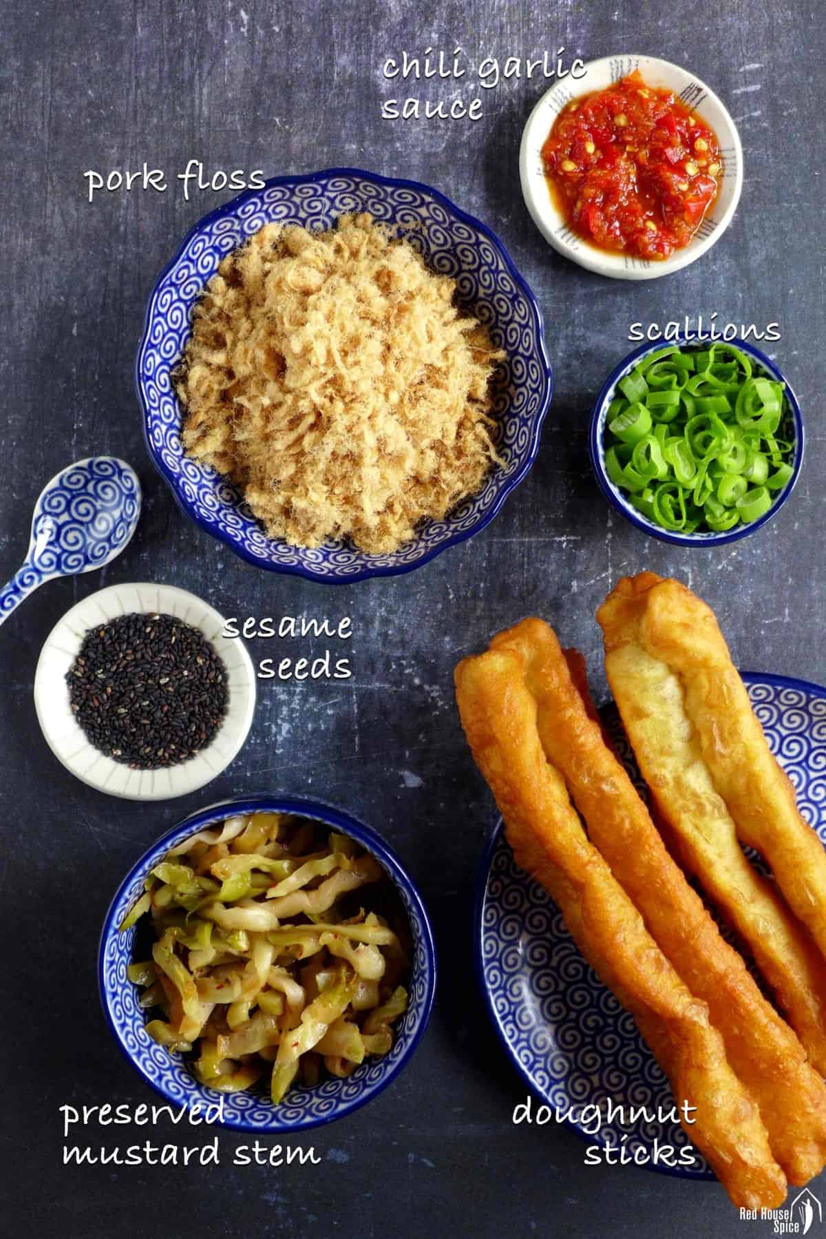 ingredients for making Chinese Fan Tuan