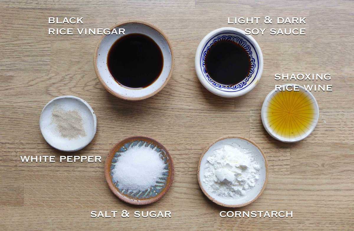 ingredients for making Kung Pao sauce.