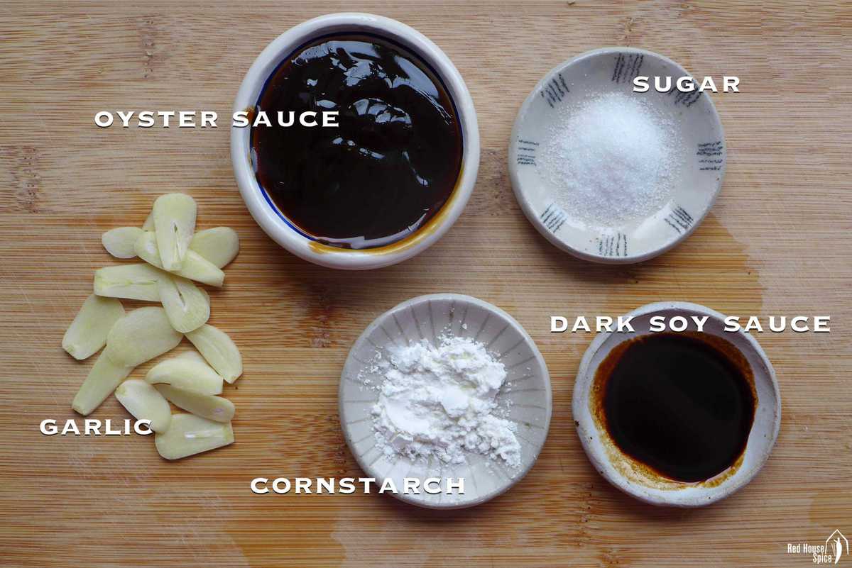 seasoning ingredients for blanched Chinese broccoli