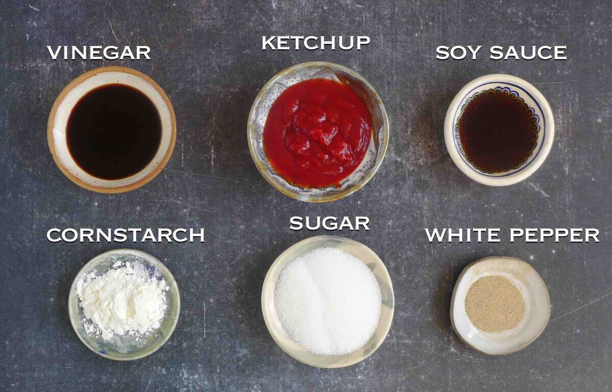 ingredients for sweet and sour sauce.