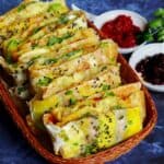 Chinese crepes with some sauces