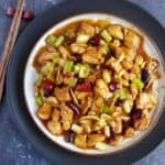 A plate of Kung Pao Chicken