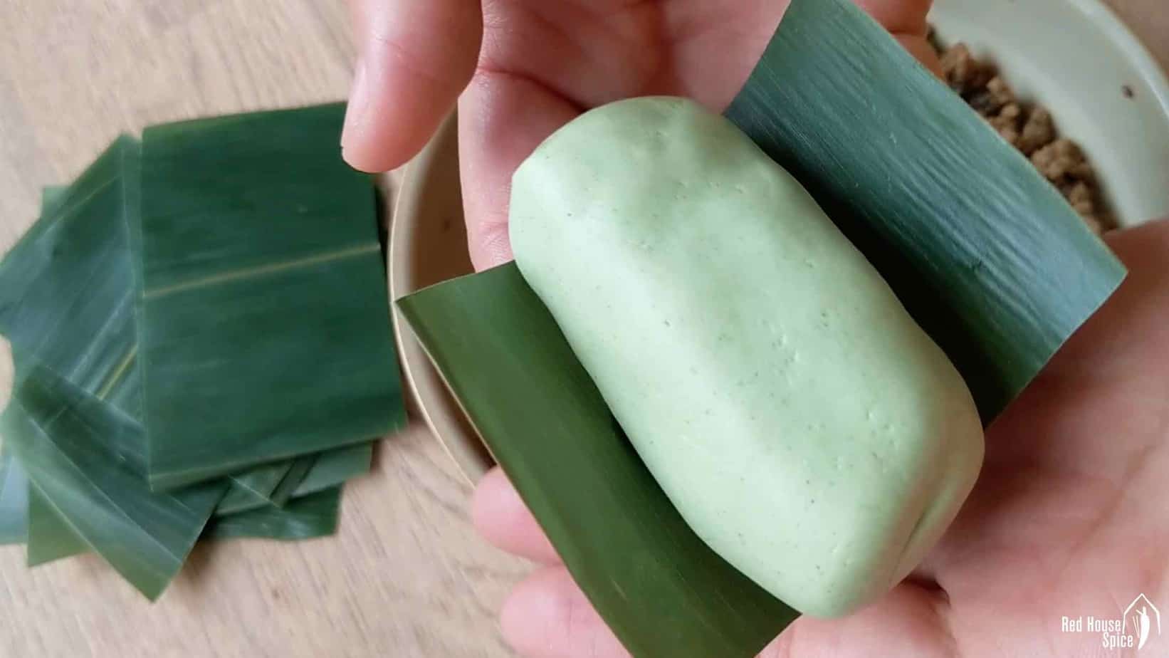 sticky rice cake wrapped with a bamboo leaf