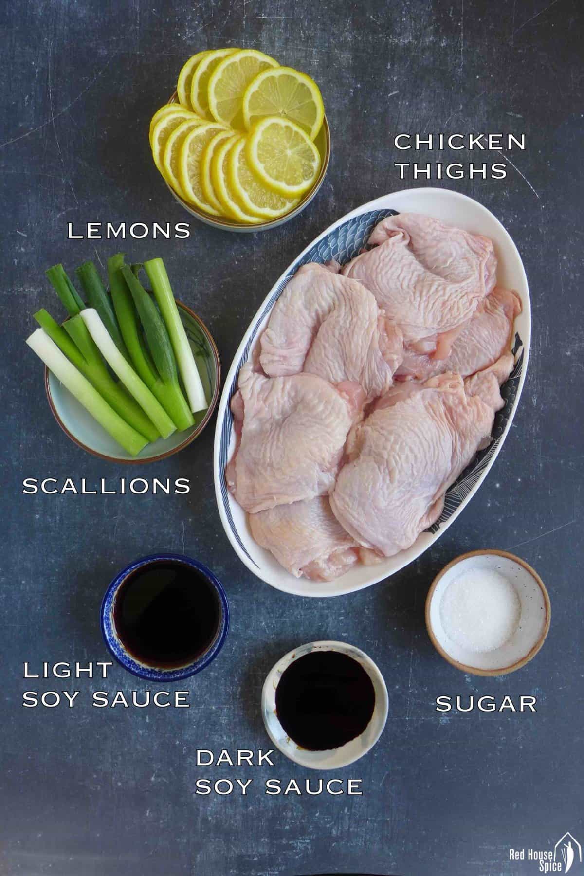 ingredient for making lemon chicken.