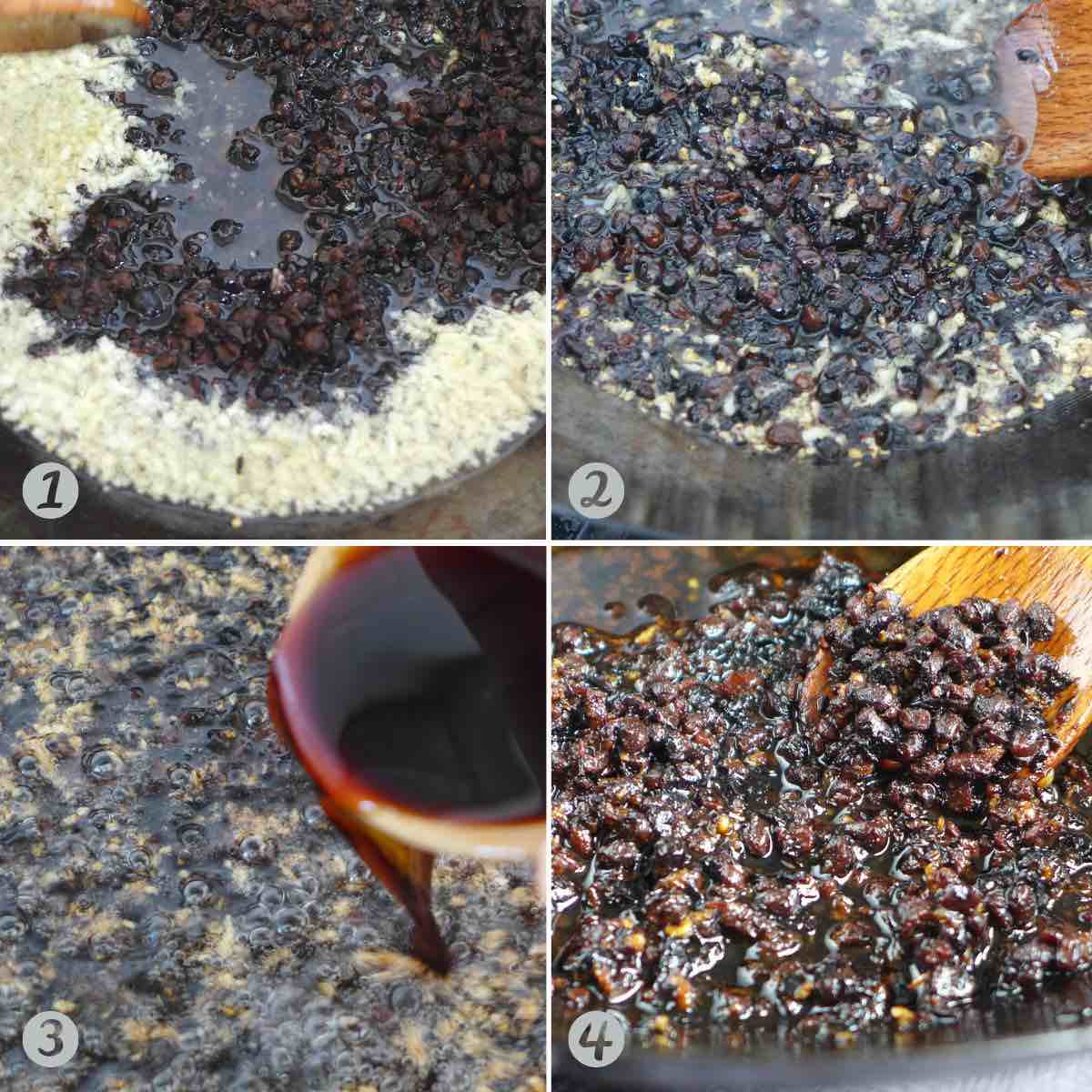cooking black bean sauce.