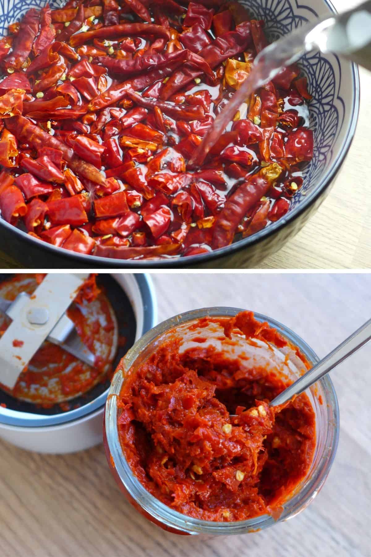 making dried chili paste