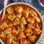mapo tofu with overlay text that says authentic Mapo tofu