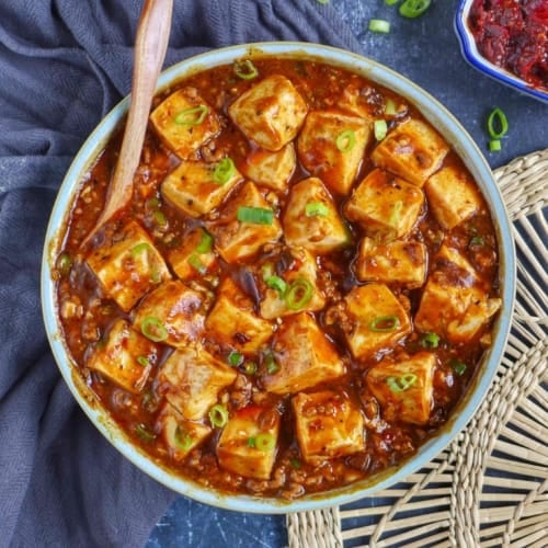 Mapo tofu in a plate