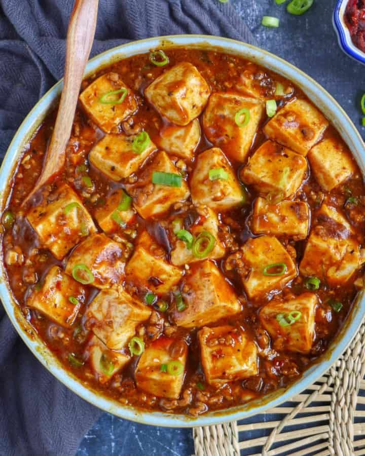 Mapo tofu in a plate