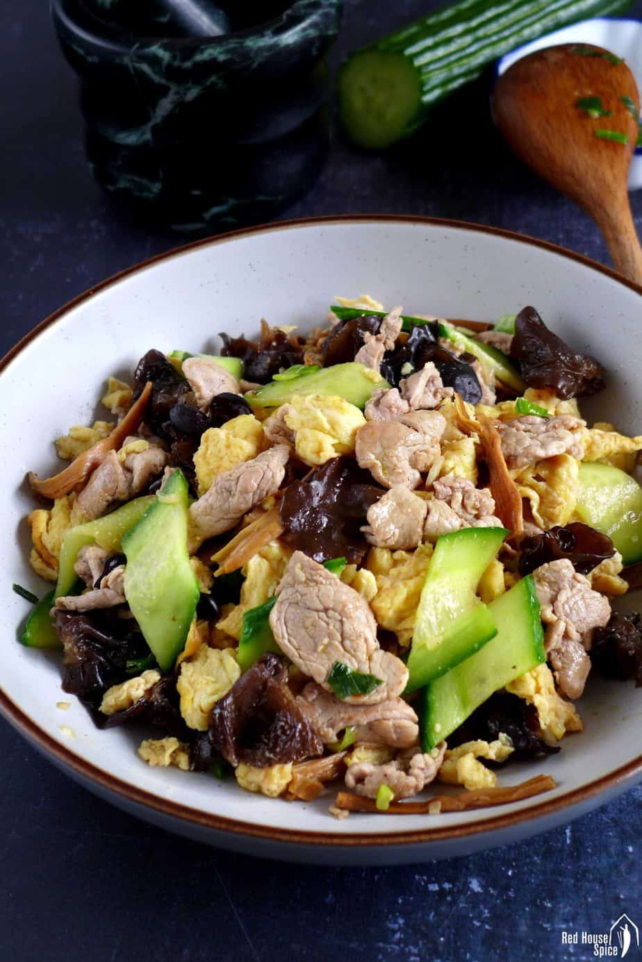 Moo Shu Pork cooked in the authentic Chinese way