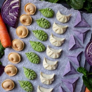 Dumplings in four different colours