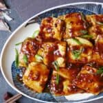 Pan fried tofu with garlic sauce