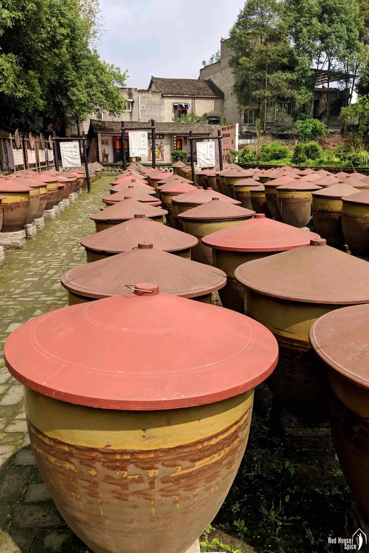 pots for fermenting Sichuan chilli bean paste