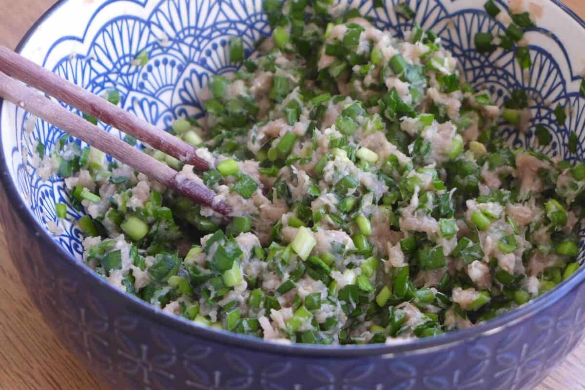 pork and chinese chive dumpling filling.