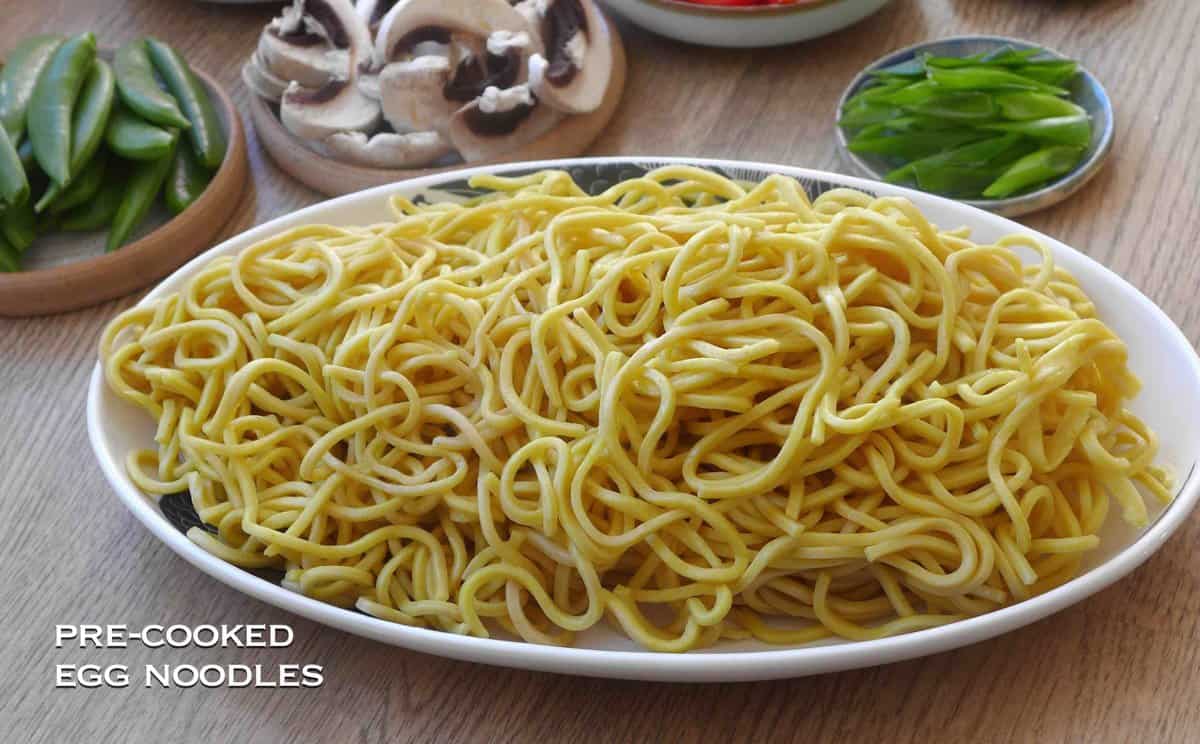 pre-cooked egg noodles.