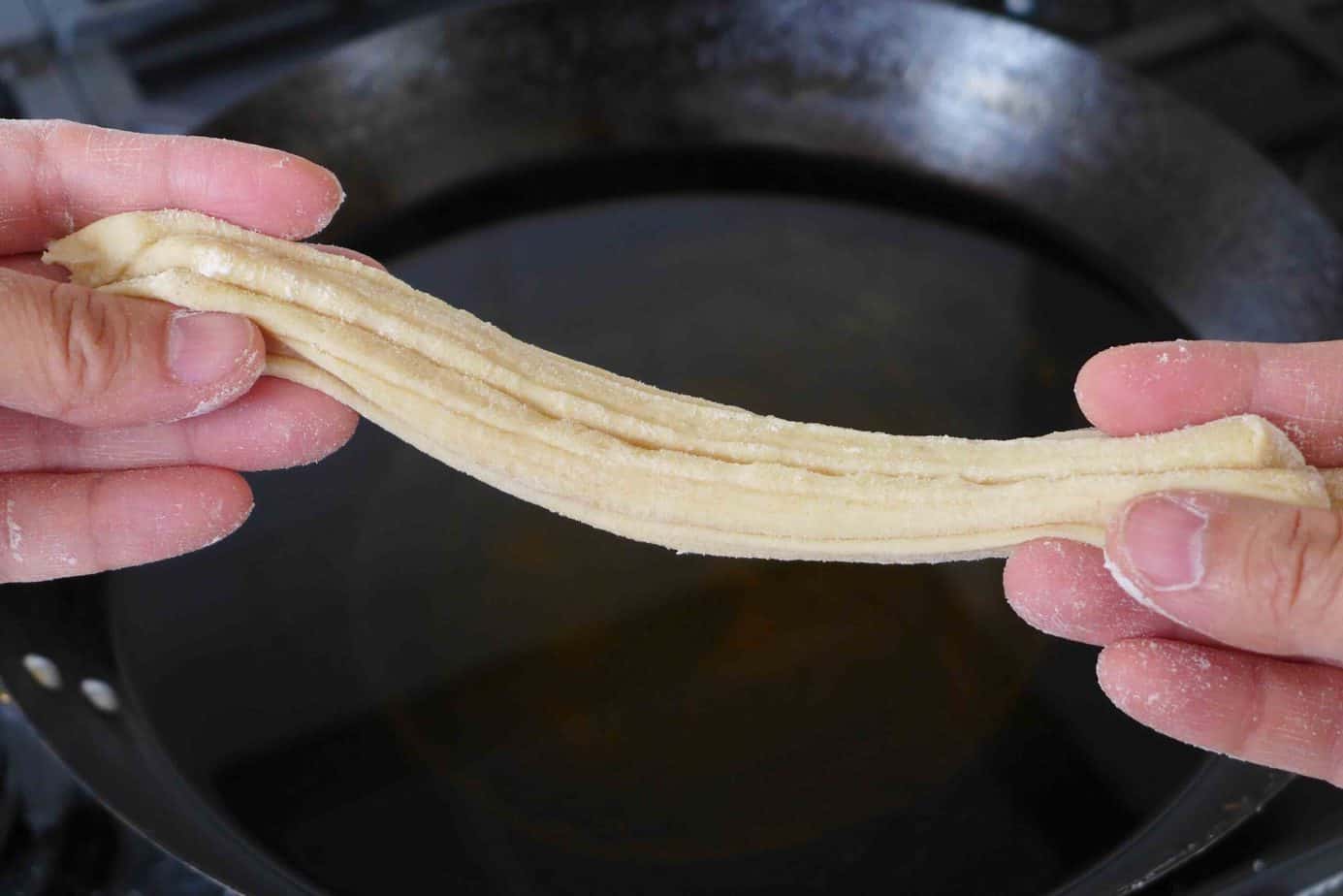 pulling dough