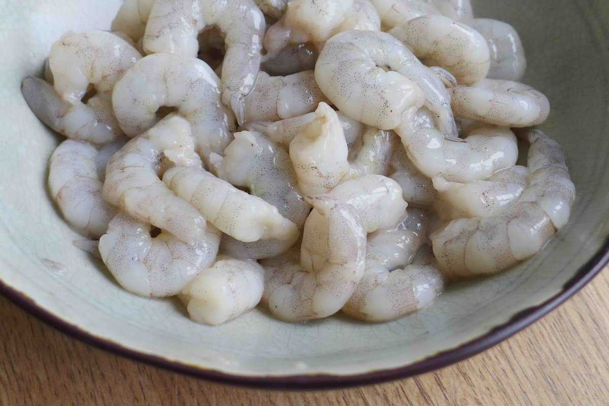peeled shrimp.