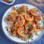 A plate of Chinese salt and pepper shrimp
