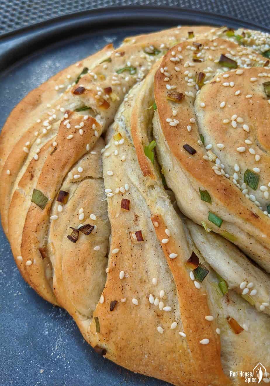 Pull apart scallion bread