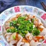 scallion oil chicken with soy sauce.