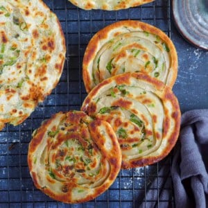 crispy, flaky scallion pancakes
