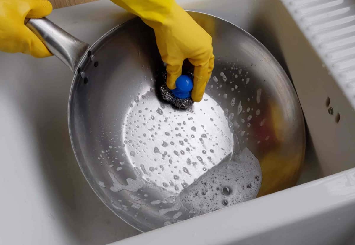 Cleaning a new wok