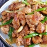 Sha Cha chicken on a plate.