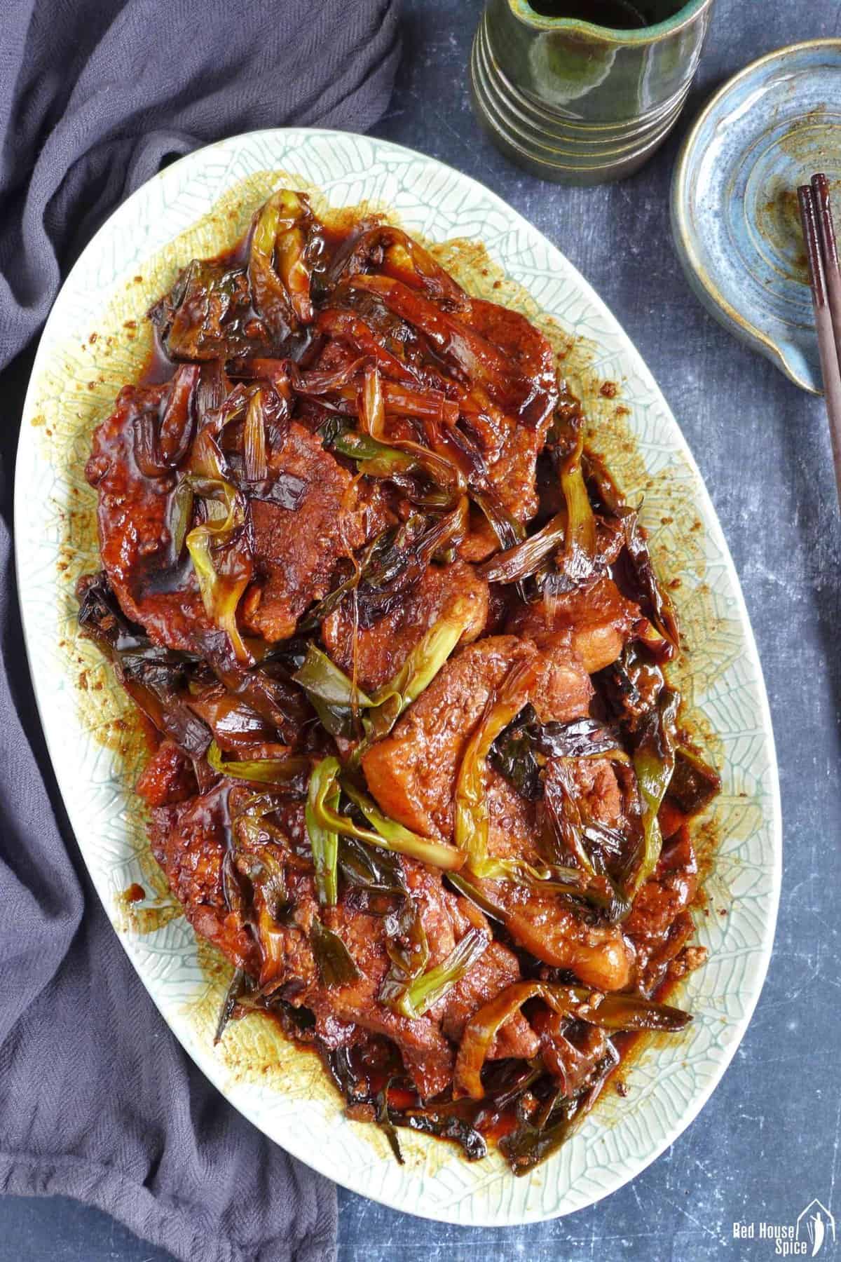 Shanghai scallion pork chops.