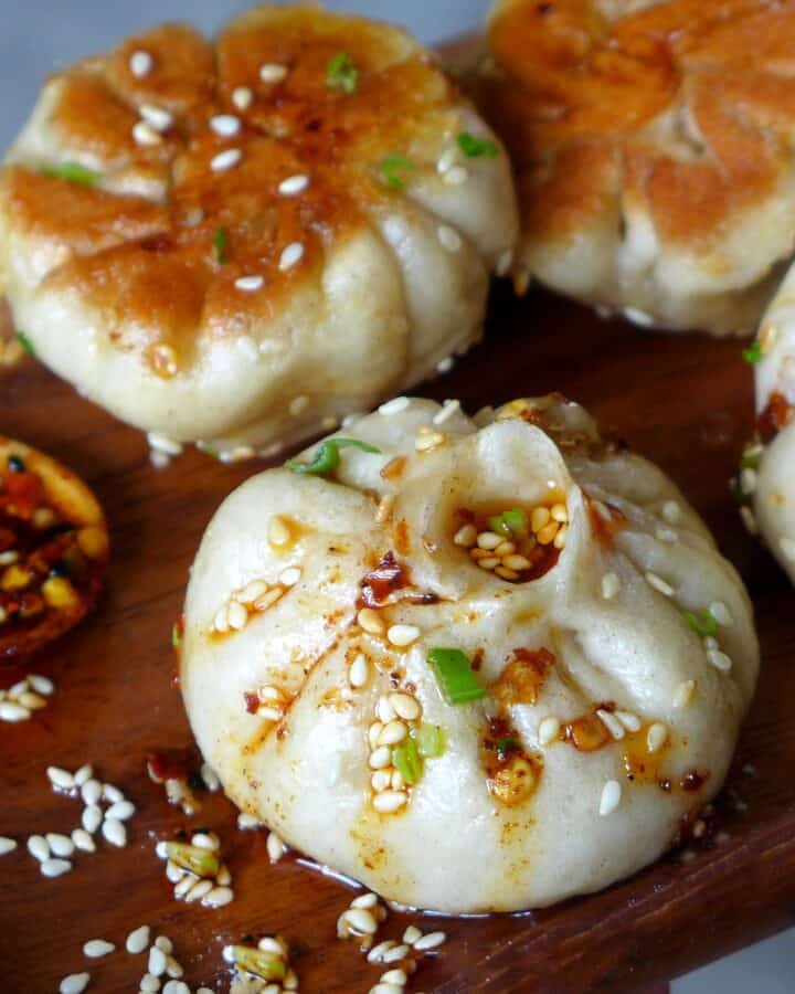 Sheng Jiang Bao with chili oil