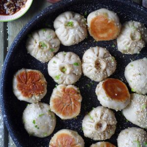 Pan-fried Shanghai Sheng Jian Bao pork buns