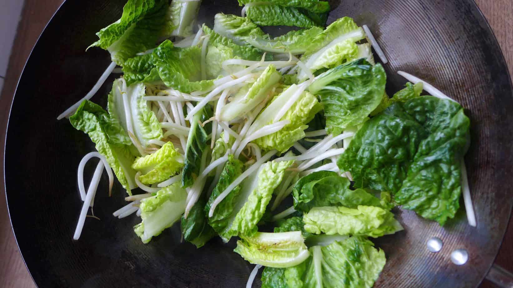 Romaine lettuce & bean sprouts