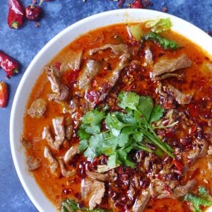 A bowl of Sichuan boiled beef