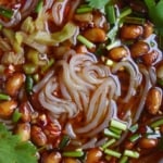 glass noodles in a hot and sour soup.