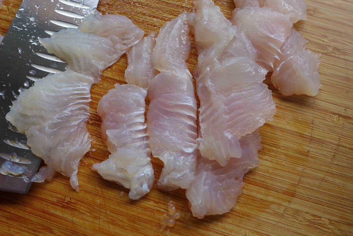 slicing fish filets.