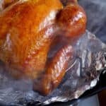 smoking a chicken in a wok