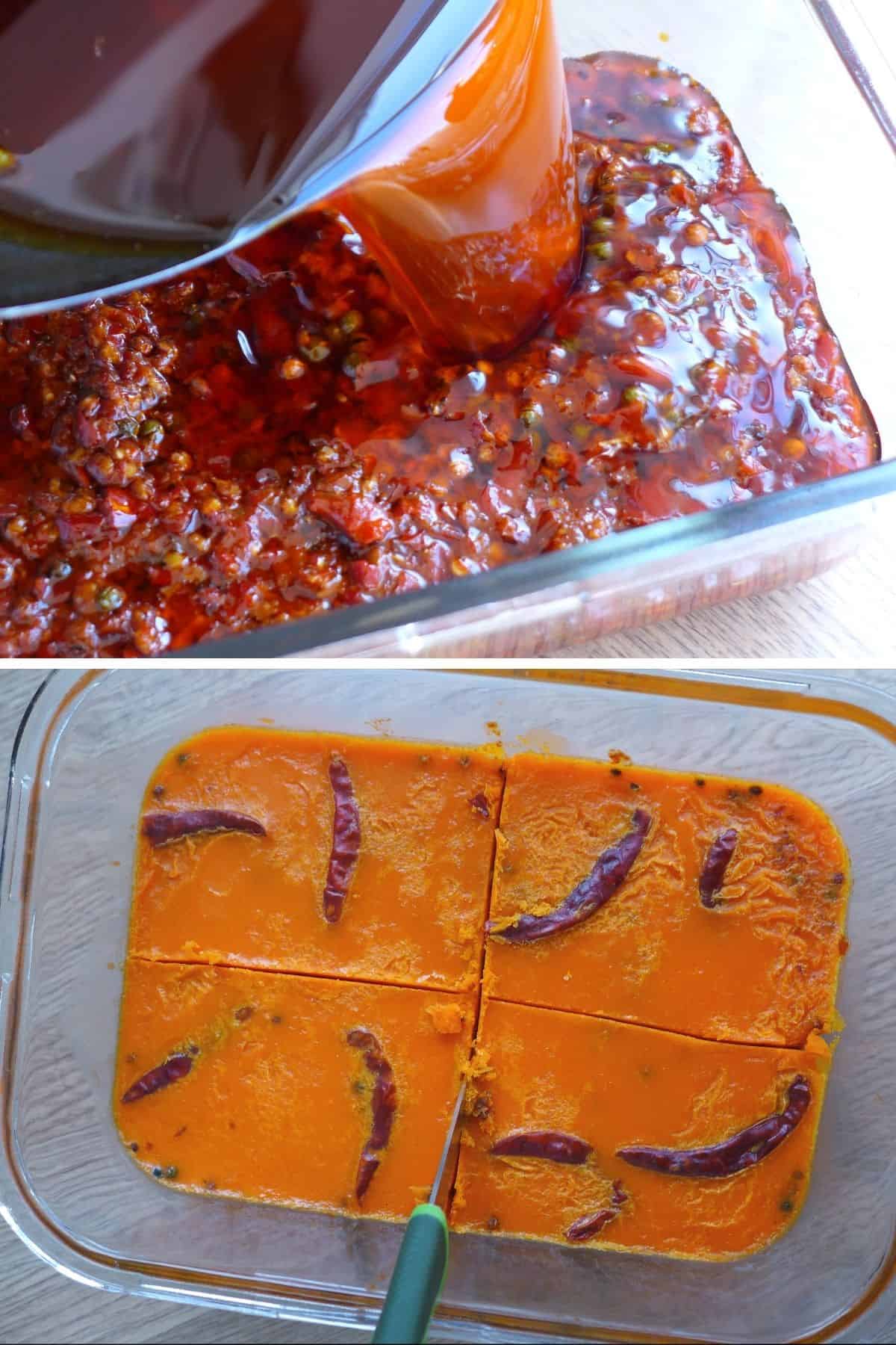 solidifying spicy hot pot soup base blocks