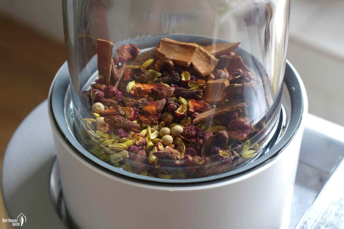 spices in a grinder
