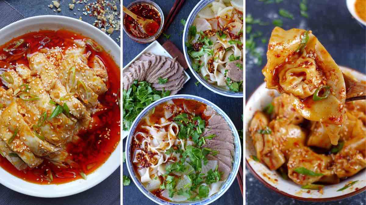 three dishes using chili oil.