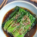spinach salad with a ginger soy dressing.