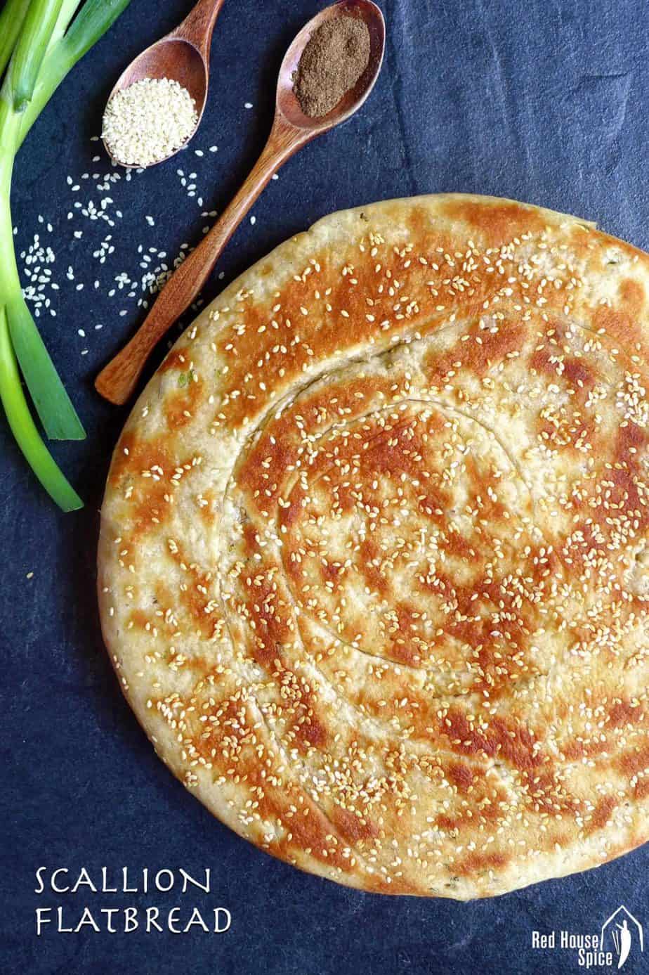 Leavened scallion flatbread